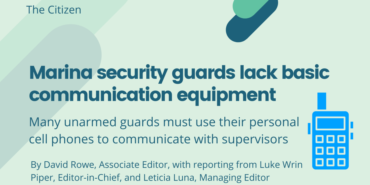 Marina security guards lack basic communication equipment