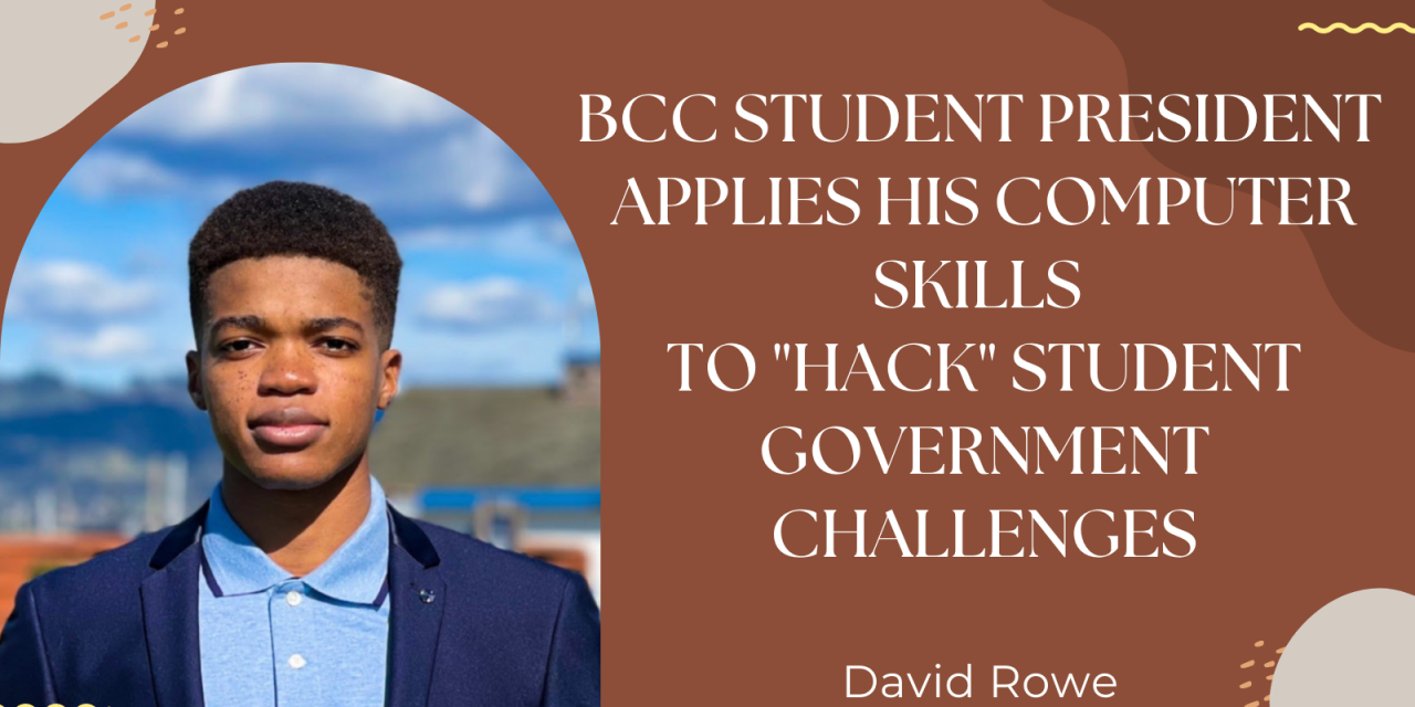 BCC student president applies his computer skills to “hack” student government challenges