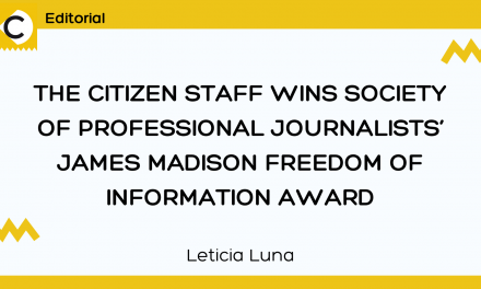 The Citizen staff wins Society of Professional Journalists’ James Madison Freedom of Information Award